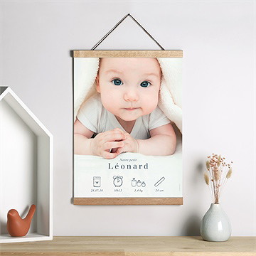 Affiche naissance jolis pictos - Mise en situation