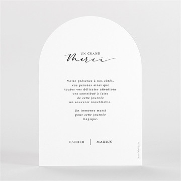 Remerciement mariage liés pour toujours arche - Dos du faire-part