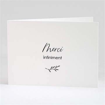 Remerciement décès noir et blanc plié