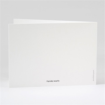 Remerciement décès noir et blanc plié - Dos du remerciement