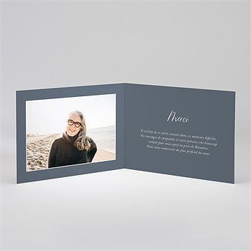 Remerciement décès bouquet floral plié - Intérieur du remerciement