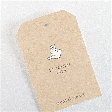 Etiquette baptême frère et soeur - Dos de l'étiquette