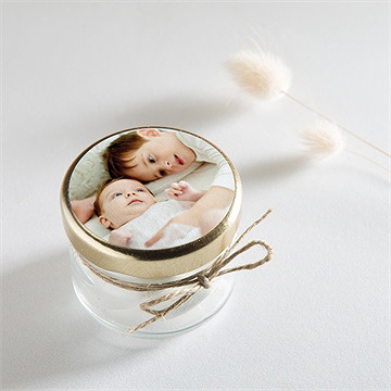 Sticker baptême frère et soeur - Mise en situation