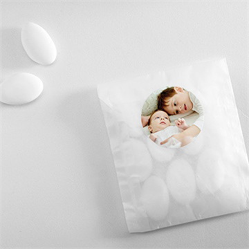 Sticker baptême frère et soeur - Mise en situation