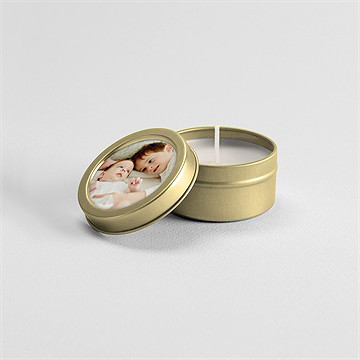 Bougie baptême frère et soeur or - Mise en situation