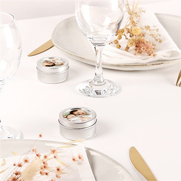 Bougie baptême frère et soeur argent - Mise en situation