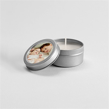 Bougie baptême frère et soeur argent - Mise en situation