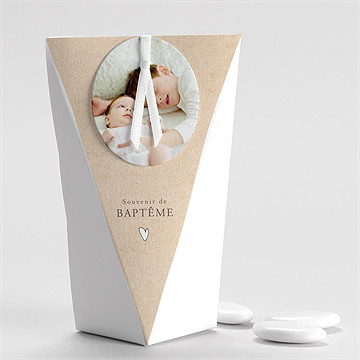 Boîte de dragées baptême frère et soeur étui