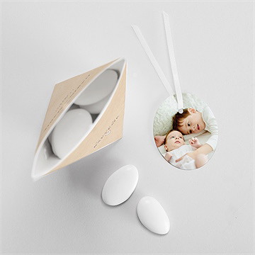 Boîte de dragées baptême frère et soeur étui - Intérieur de la boîte