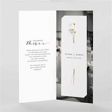 Remerciement mariage liés fleur séchée - Intérieur du faire-part
