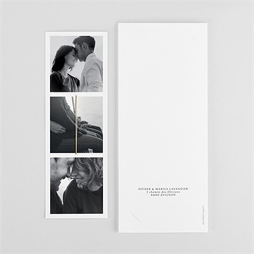 Remerciement mariage liés fleur séchée - Dos du faire-part