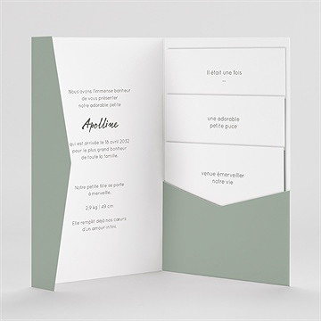 Faire-part naissance mon joli prénom pocketfold - Intérieur du faire-part