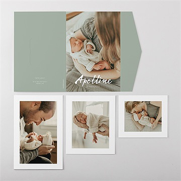 Faire-part naissance mon joli prénom pocketfold - Vue ensemble extérieur