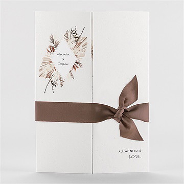 Faire-part mariage pampa 2 volets