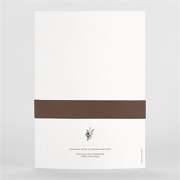 Faire-part mariage pampa 2 volets - Vue de Dos