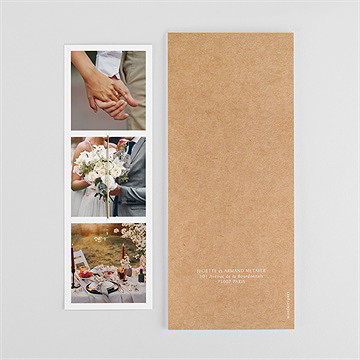 Remerciement mariage bohème écolo fleur séchée - Dos du faire-part