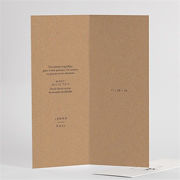 Remerciement mariage liés photomaton fleur séchée - Intérieur du remerciement 2