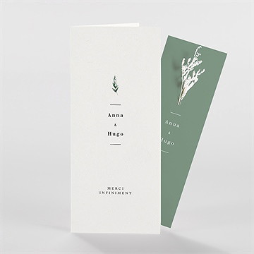 Remerciement mariage emeraude fleur séchée