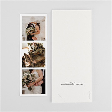 Remerciement mariage emeraude fleur séchée - Dos du faire-part