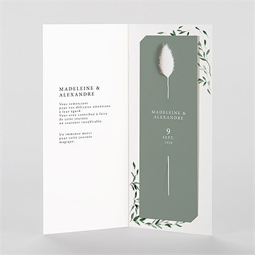 Remerciement mariage l'olivier fleur séchée - Intérieur du remerciement