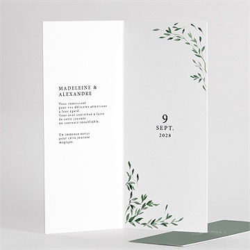 Remerciement mariage l'olivier fleur séchée - Intérieur du remerciement