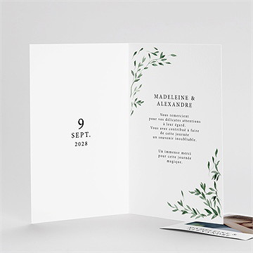 Remerciement mariage l'olivier plié duo - Détail du remerciement