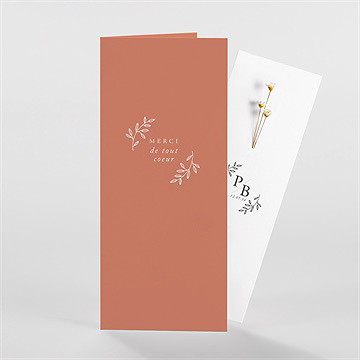 Remerciement mariage douce terracotta fleur séchée