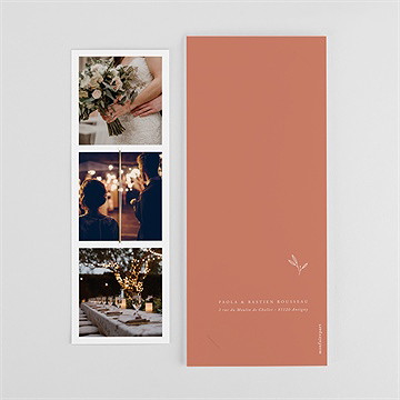 Remerciement mariage douce terracotta fleur séchée - Dos du remerciement