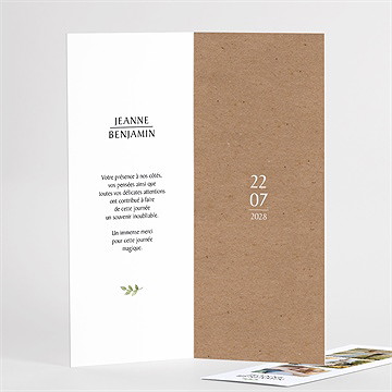 Remerciement mariage nature chic photomaton duo - Détail du remerciement