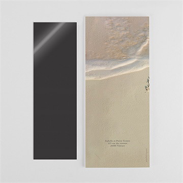 Remerciement mariage dans le sable photomaton duo - Dos du remerciement