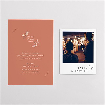 Remerciement mariage douce terracotta duo - Vue d'ensemble