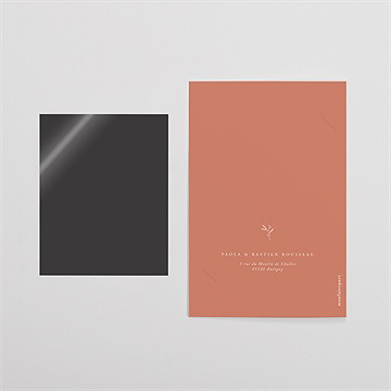 Remerciement mariage douce terracotta plié duo - Dos du remerciement