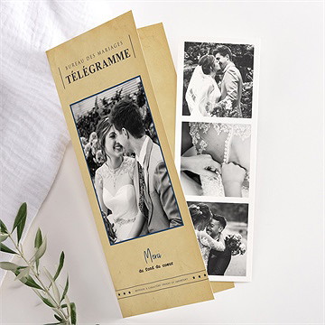 Remerciement mariage notre télégramme photomaton