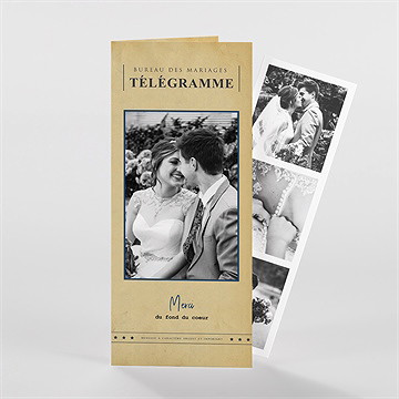 Remerciement mariage notre télégramme photomaton - Devant de la carte