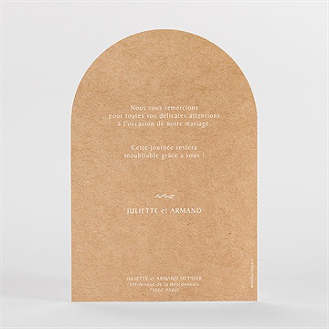 Remerciement mariage bohème écolo arche - Dos du faire-part