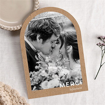 Remerciement mariage uniques empreintes arche