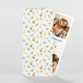 Faire-part naissance motif fruité photomaton