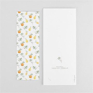 Faire-part naissance motif fruité photomaton - Dos du faire-part