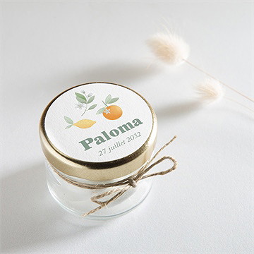 Sticker naissance motif fruité - Mise en situation