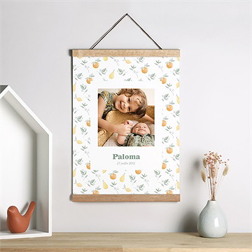 Affiche naissance motif fruité - Mise en situation