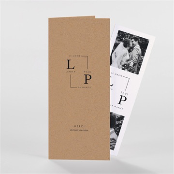 Remerciement mariage liés photomaton duo