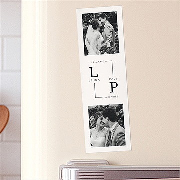 Remerciement mariage liés photomaton duo - Mise en situation