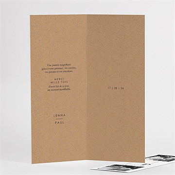 Remerciement mariage liés photomaton duo - Détail du remerciement