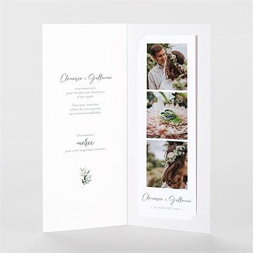 Remerciement mariage lyrisme photomaton duo - Intérieur du remerciement