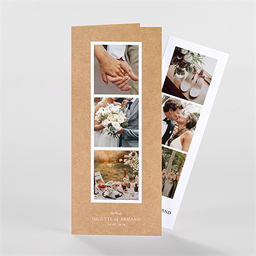 Remerciement mariage bohème écolo photomaton duo