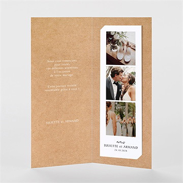 Remerciement mariage bohème écolo photomaton duo - Intérieur du remerciement