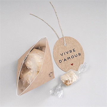 Boîte de dragées mariage champagne etuis - Intérieur de la boîte