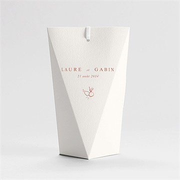 Boîte de dragées mariage légèreté étui - Dos de la boîte
