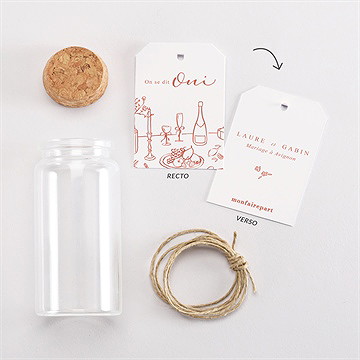 Mignonette mariage légèreté étiquette - Vue d'ensemble