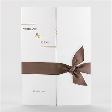 Faire-part mariage lettre moderne 2 volets